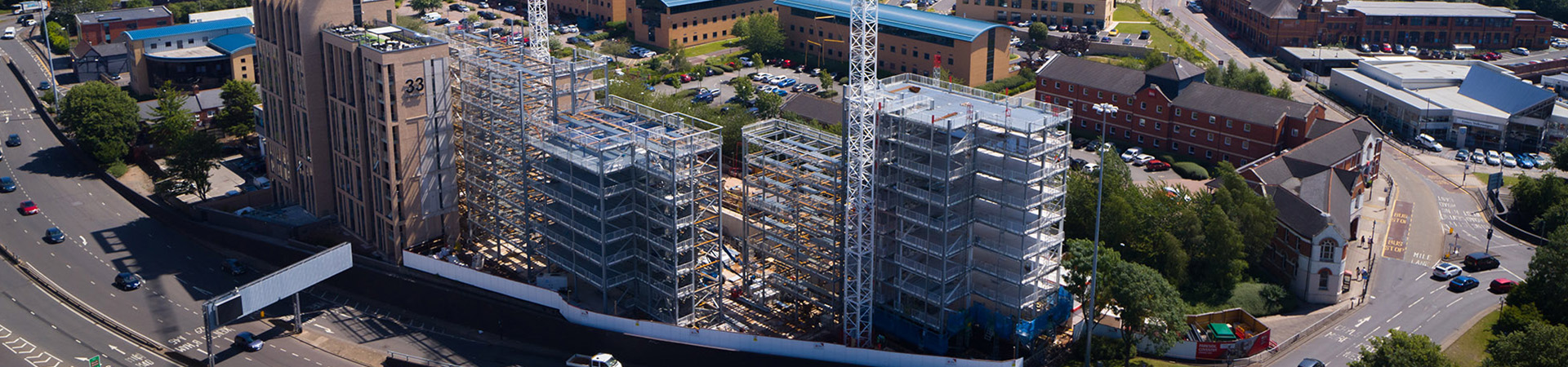 Steel frame work and cranes